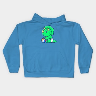 Cute Baby Triceratops Playing Ball Cartoon Kids Hoodie